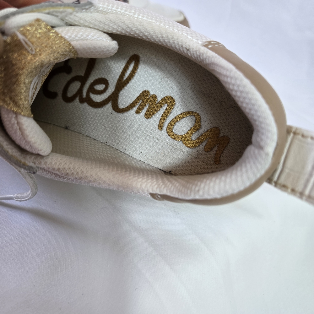 Sam Edelman Women's Darsie White Tan Logo Print Mesh Platform Fashion Sneaker 6M - Picture 8 of 10